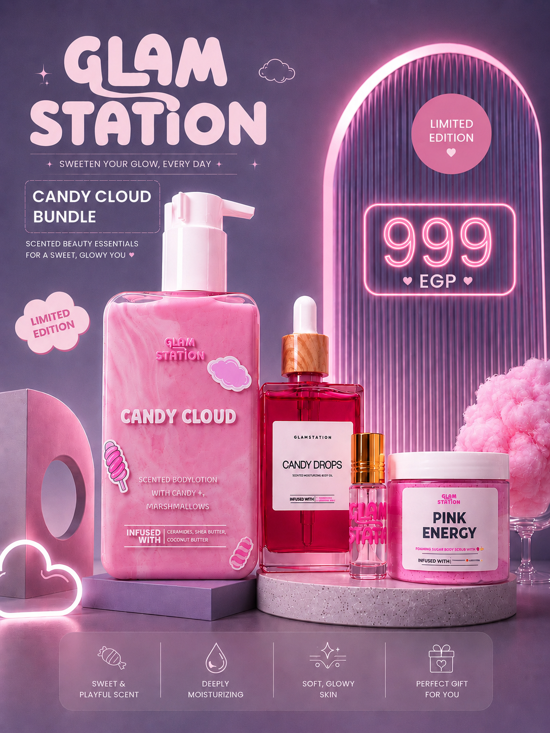 Candy Cloud Bundle + Big Strawberry Scrub🍓 ☁️✨