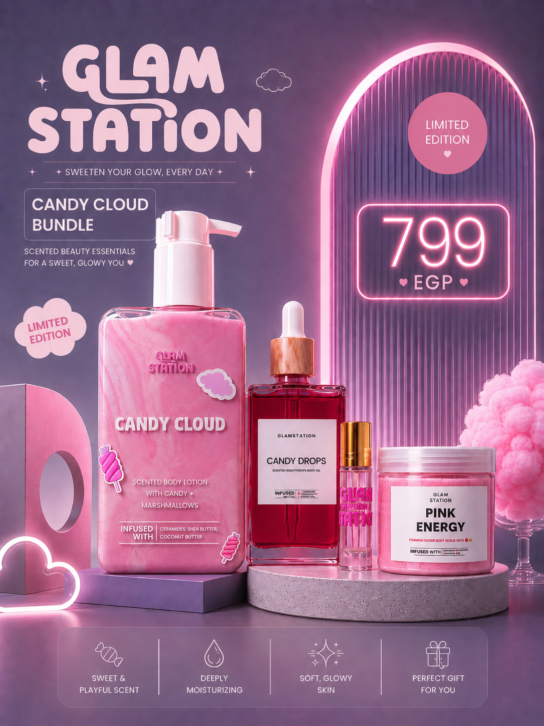 Candy Cloud Bundle + Mini Strawberry Scrub🍓 ☁️✨